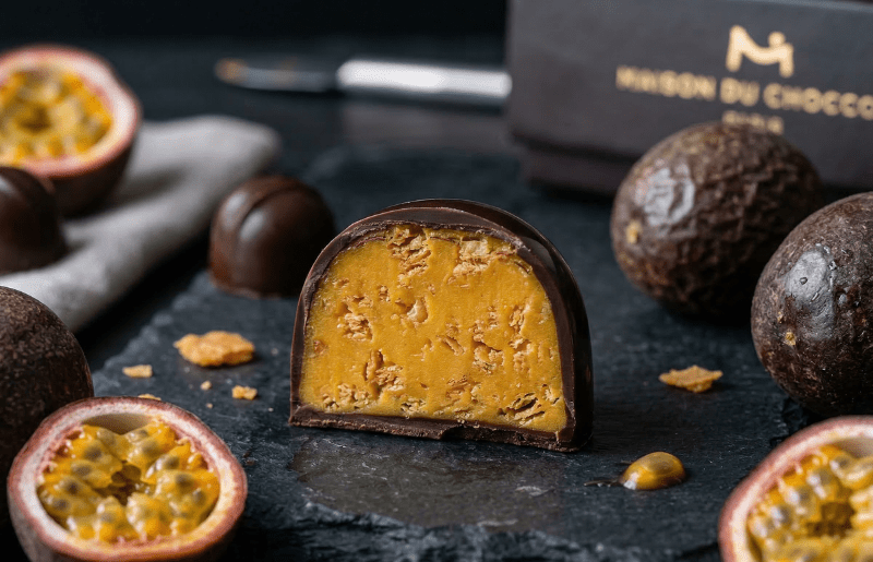 Bonbons chocolat croustillants passion