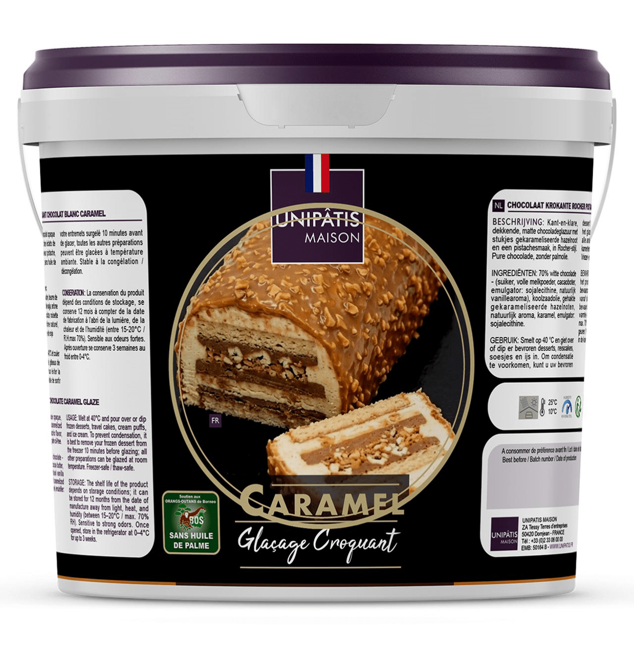 Glaçage croquant caramel façon rocher